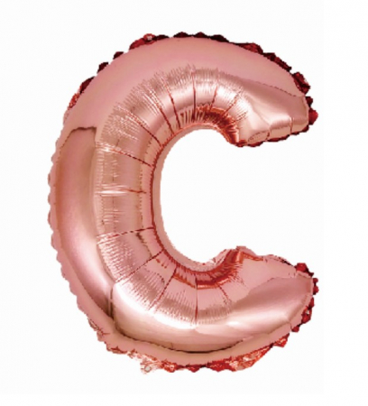 Baloane folie - Balon folie litera C rose gold 40 cm
