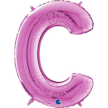 Balon folie litera C Roz 66 cm [0]