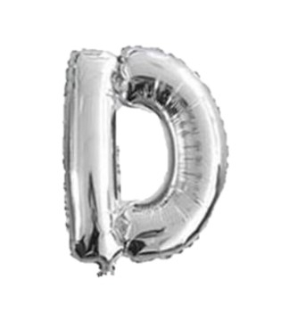 Baloane folie - Balon folie litera "D" argintiu 40 cm
