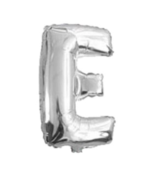Baloane folie - Balon folie litera "E" argintiu 40 cm