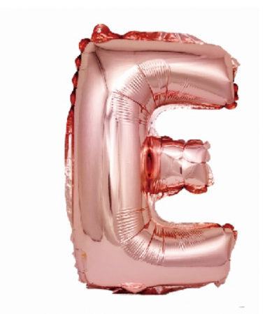 Baloane folie - Balon party, folie metalizata roz, 40 cm, litera E