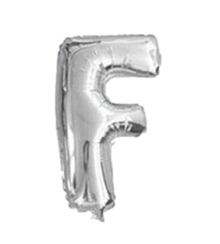 Baloane folie - Balon folie litera "F" argintiu 40 cm