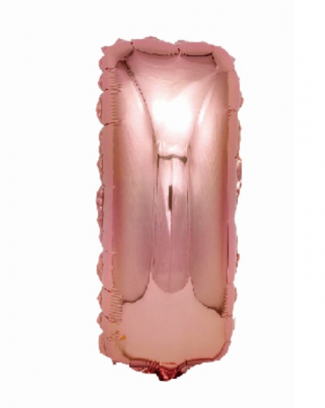 Baloane folie - Balon party, folie metalizata roz, 40 cm, litera I