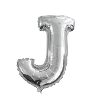 Black Friday - Balon folie litera "J" argintiu 40 cm