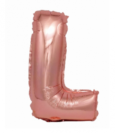 Baloane folie - Balon party, folie metalizata roz, 40 cm, litera L