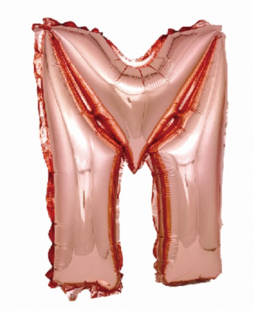 Baloane folie - Balon Folie Litera M - 40cm - Rose Gold