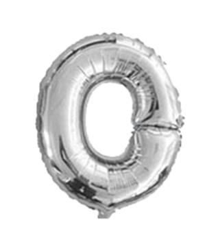 Black Friday - Balon folie litera "O" argintiu 40 cm