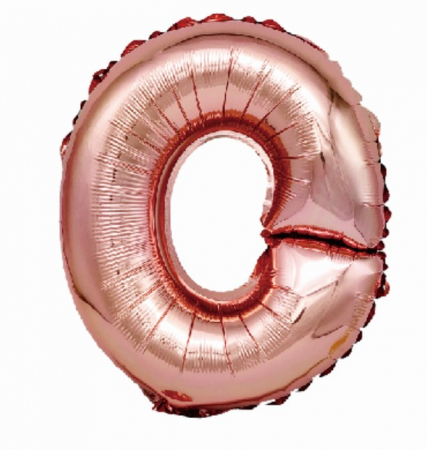 Baloane folie - Balon party, folie metalizata roz, 40 cm, litera O