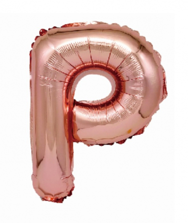 Baloane folie - Balon party, folie metalizata roz, 40 cm, litera P
