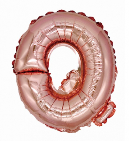 Baloane folie - Balon folie litera Q rose gold 40 cm