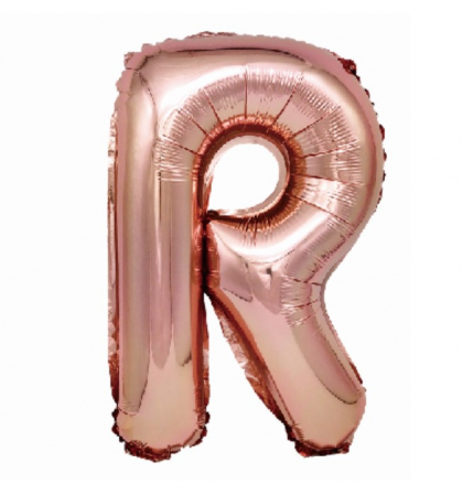 Baloane folie - Balon party, folie metalizata roz, 40 cm, litera R