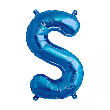Baloane folie 66 cm - Balon folie litera S albastru 40cm