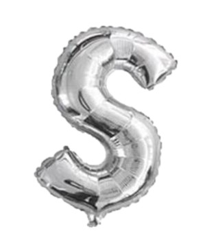 Baloane folie 66 cm - Balon folie litera "S" argintiu 40 cm