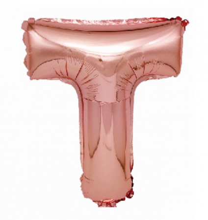 Baloane folie - Balon Folie Litera T - 40cm - Rose Gold
