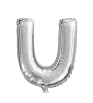 Baloane folie 66 cm - Balon folie litera "U" argintiu 40cm