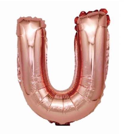 Baloane folie - Balon folie litera U rose gold 40 cm