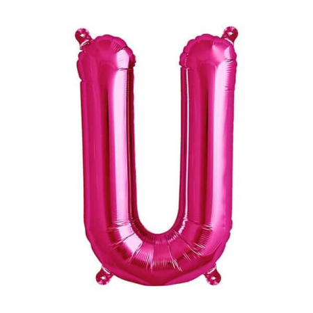 Baloane folie 66 cm - Balon folie litera U roz 40 cm