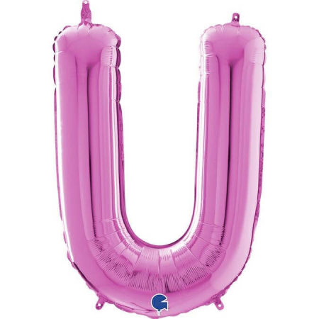 Baloane folie 66 cm - Balon folie litera U Roz 66 cm