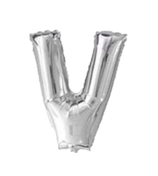 Baloane folie 66 cm - Balon folie litera "V" argintiu 40 cm