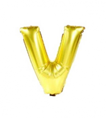 Baloane folie 66 cm - Balon folie litera "V" auriu 40 cm
