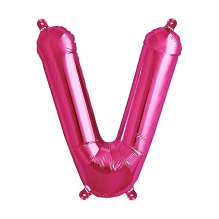 Baloane folie 66 cm - Balon folie litera V roz 40 cm
