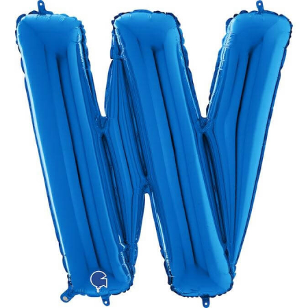 Baloane folie 66 cm - Balon folie litera W albastru 66 cm