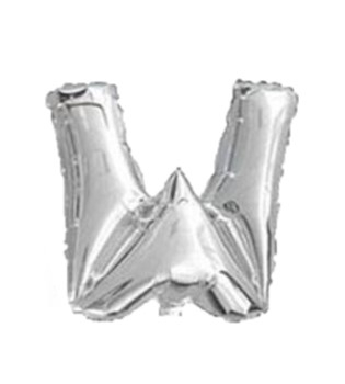 Baloane folie 66 cm - Balon folie litera "W" argintiu 40 cm