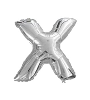 Baloane folie 66 cm - Balon folie litera "X" argintiu 40 cm