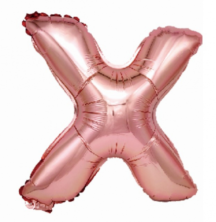 Baloane folie - Balon folie litera X rose gold 40 cm