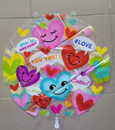 Balon folie LUV YOU inimioare transparent 45 cm [1]
