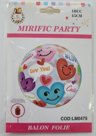 Balon folie LUV YOU inimioare transparent 45 cm [3]