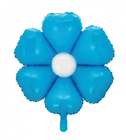 Baloane folie pentru petreceri tematice - Balon folie margareta / Daisy albastra 70 cm
