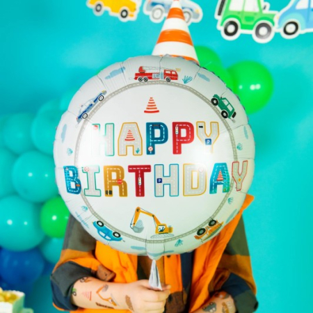 Balon folie masini Happy Birthday 45 cm [2]