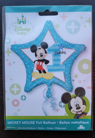 Balon folie stea ''Mickey 1st Birthday'', Anagram, Multicolor, 48cm [3]