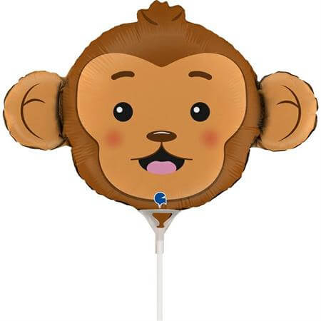 Zoo - Decoratiuni pentru petrecere tematica - Balon folie mini figurina cap maimuta 40 * 26 cm