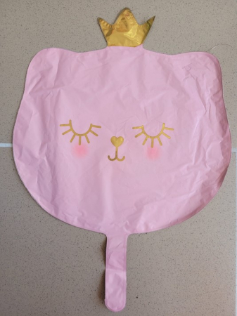 Balon folie mini figurina cap pisica roz 30 cm [2]