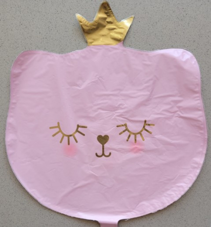 Balon folie mini figurina cap pisica roz 30 cm [1]