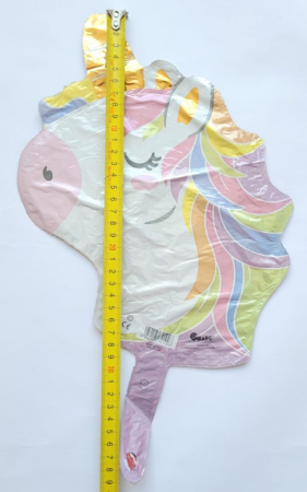 Balon folie mini figurina cap Unicorn macaron 30 cm [3]