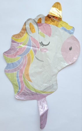 Balon folie mini figurina cap Unicorn macaron 30 cm [4]
