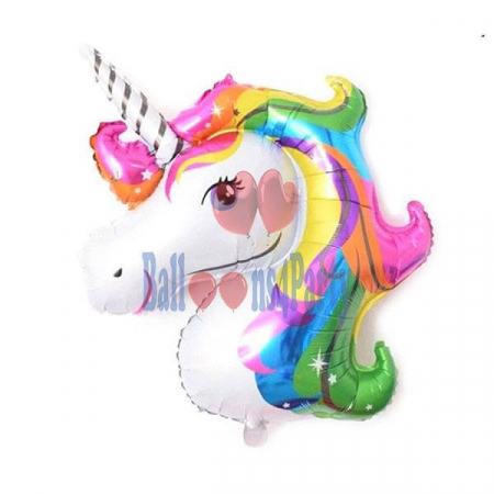Set 2 Baloane folie mini figurina cap unicorn mic 25 cm [3]