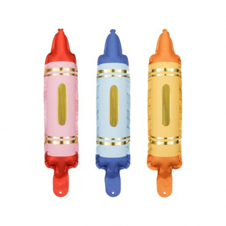 Baloane folie - Balon folie mini figurina creion colorat 30 cm