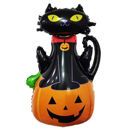 Baloane folie - Balon folie mini figurina Dovleac si Pisica 24 x 34 cm