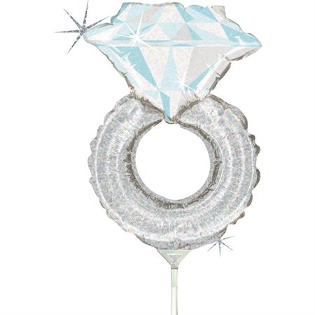 Baloane din folie imprimate - Balon folie mini figurina inel diamant 35 x 23 cm