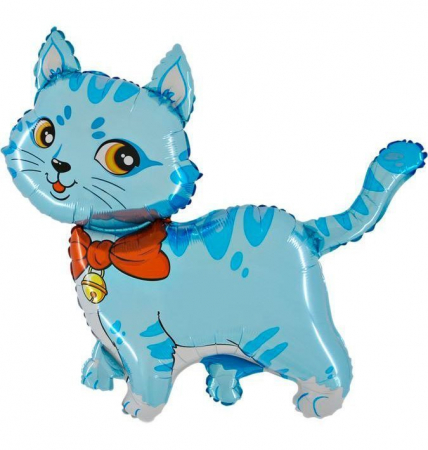 Pisici - Balon folie mini figurina pisica albastra 37 * 35 cm