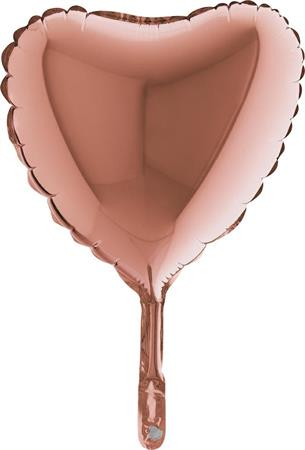 Valentine's Day & Dragobete - Baloane & Decoratiuni - Balon folie mini inima rose gold 24 cm