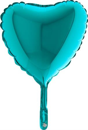 Zoo - Decoratiuni pentru petrecere tematica - Balon folie mini inima tiffany 24 cm