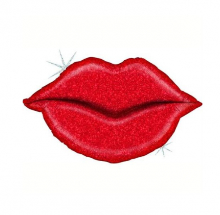 Valentine's Day & Dragobete - Baloane & Decoratiuni - Balon folie minifigurina buze sclipici 36 x 27 cm