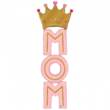 Baloane folie pentru petreceri tematice - Balon folie Mom Crown / mama cu coroana 182 cm