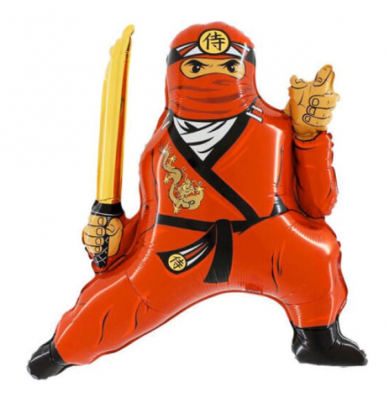 Balon folie Ninja rosu 85 cm