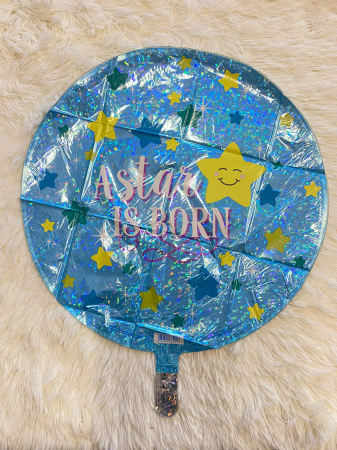 Balon folie rotund albastru A star is born boy 46 cm [1]